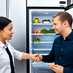 Eco-Friendly Appliance Design**

"A team of engineers collaborating on the design of a new energy-efficient refrigerator in a modern office. The focus is on the refrigerator's design, highlighting sustainable materials and innovative features. Everyone is fully clothed in appropriate office attire. Safe for work, appropriate content, fully clothed, professional, modest, perfect anatomy, correct proportions, natural pose, well-formed hands, proper finger count, natural body proportions, high quality rendering, detailed product design."

**